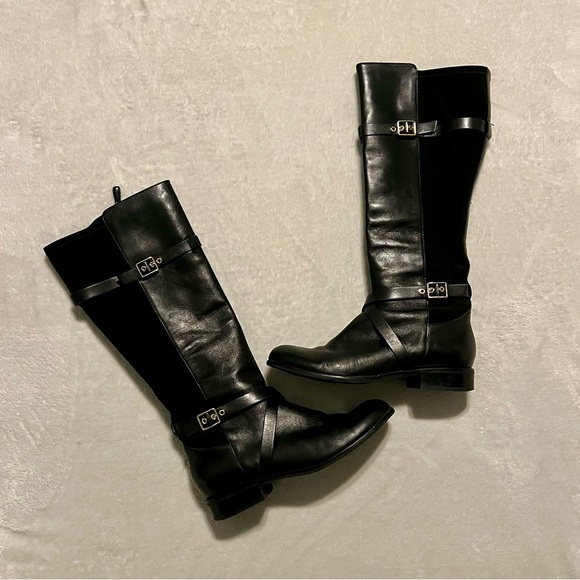 Cole Haan Dorian Tall Black Leather Riding Boot - Womens Sz 7 Quiet Luxury - Picture 2 of 11